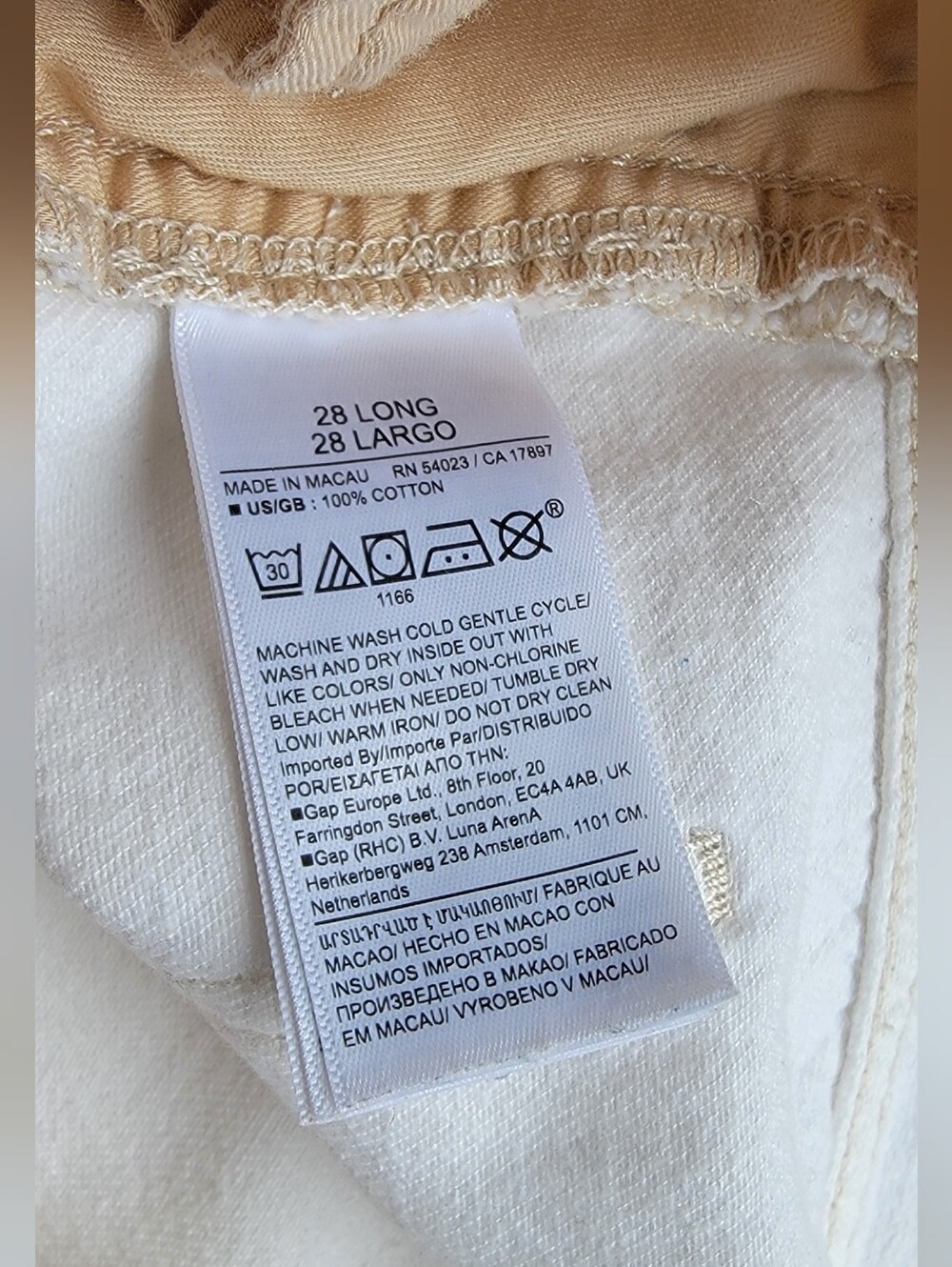 Banana Republic Cream Straight-Leg Drawstring Chinos - Picture 5 of 13